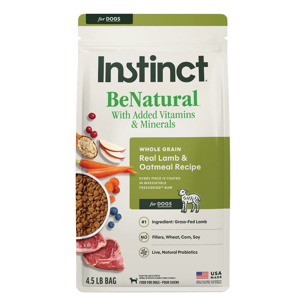Instinct BeNatural Kibble Real Lamb & Oatmeal Recipe