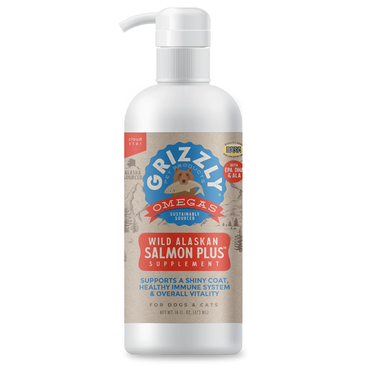 Grizzly Omegas Salmon Plus Supplement with Wild Alaskan Salmon, Pollock & Whitefish - WILD ALASKAN SALMON OIL