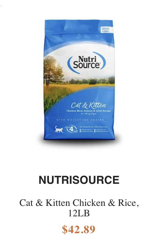 Nutrisource Cat & Kitten Chicken & Rice 12LB
