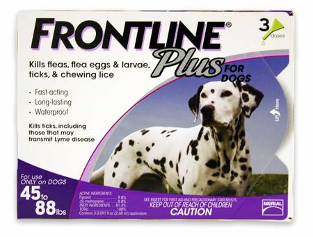 FRONTLINE Plus Flea Tick 45 To 88 Lb, 3PK