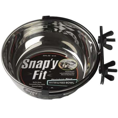 MIDWEST Snapy Fit Stainless Steel Crate Bowl, 20OZ