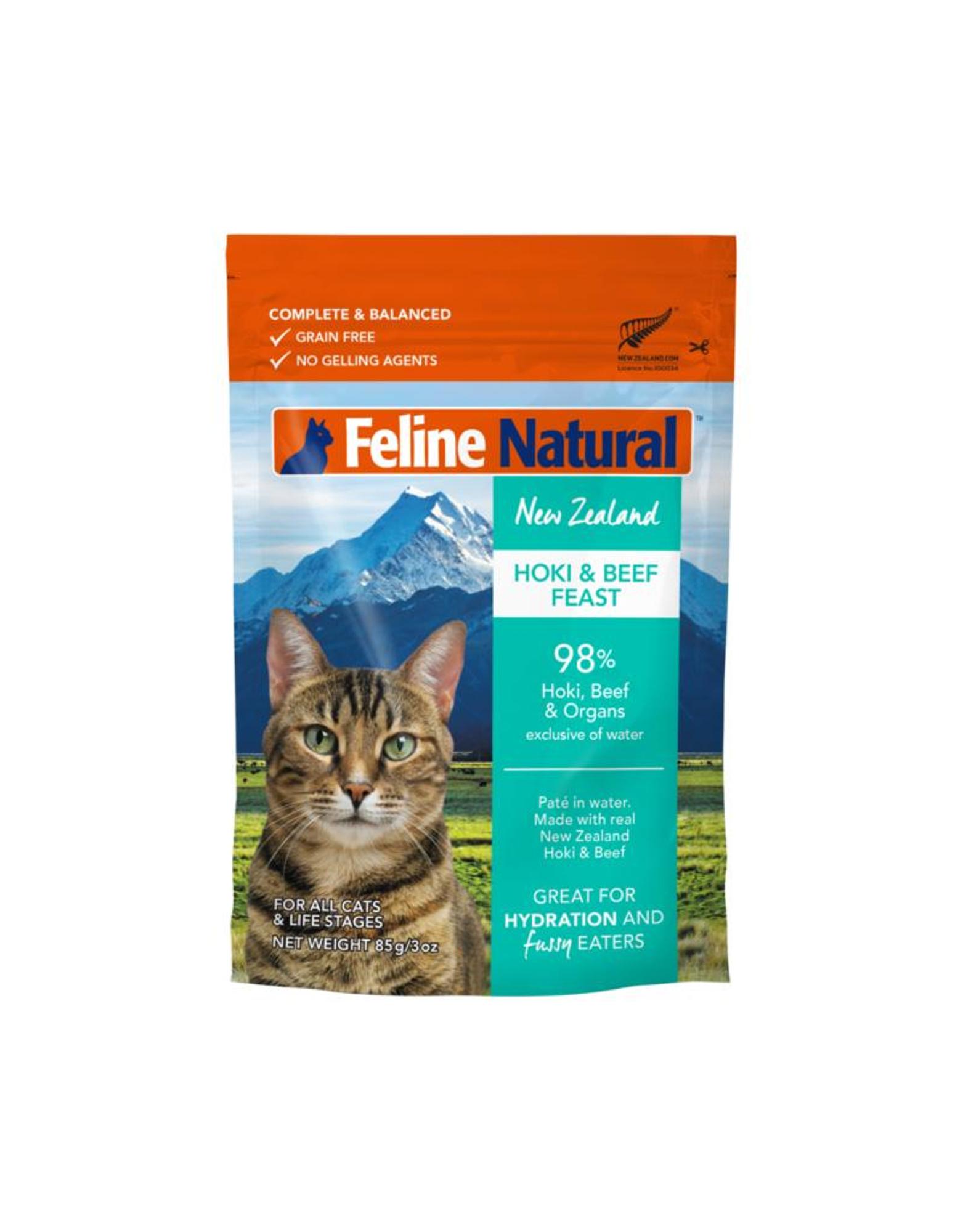 Feline Natural Beef Hoki Pouch, 3OZ