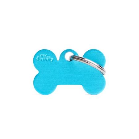 MYFAMILY Aluminum Bone Tag, SM, Light Blue