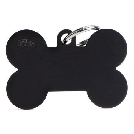 MYFAMILY Aluminum Bone Tag, XL, Black