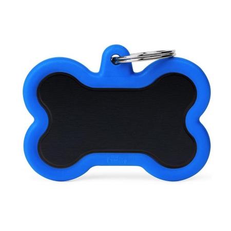 Aluminum Bone Tag, XL, Black Blue