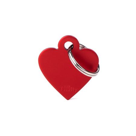 MYFAMILY Aluminum Heart Tag, SM, Red