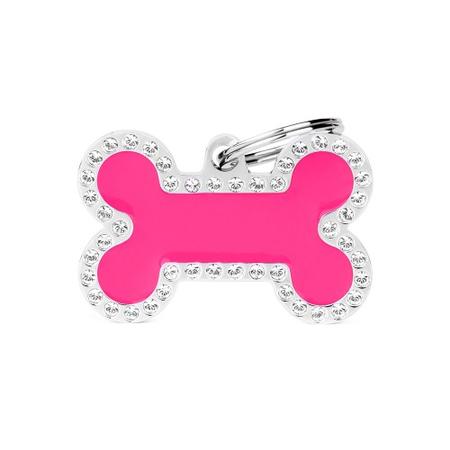 Bone Tag, BIG, Glam Fuchsia Strass