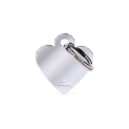 MYFAMILY Heart Tag, SM, Chromed Brass