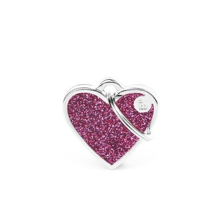 Heart Tag, SM, Shine Pink Glitter