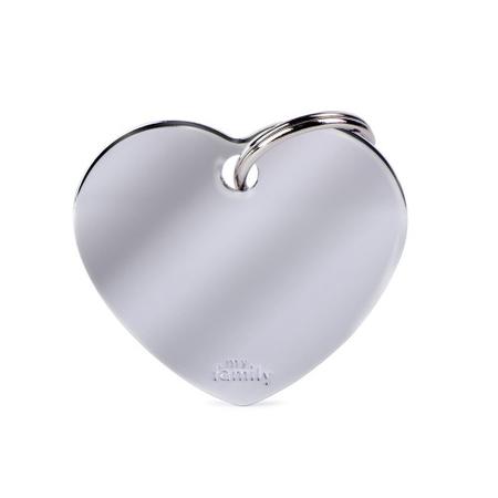 MYFAMILY Heart Tag, BIG, Chromed Brass