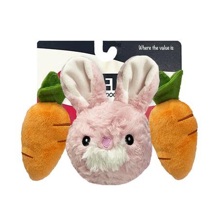 Ez Squeaky Rabbit & Carrot 3 Pack, 4IN